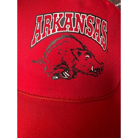 University Arkansas Razorbacks Red Snapback Hat - Picture 3 of 11